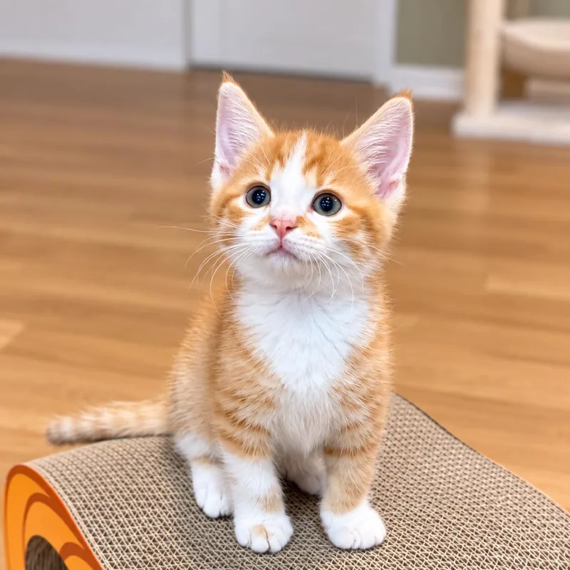 A baby small-sized male Orange / Red Domestic Short Hair cat named Sunny for adoption in Silver Spring, MD