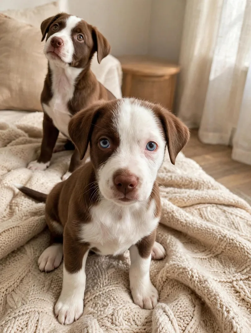 A baby medium-sized female Brown / Chocolate Border Collie dog named Priscilla for adoption in Union Grove, WI