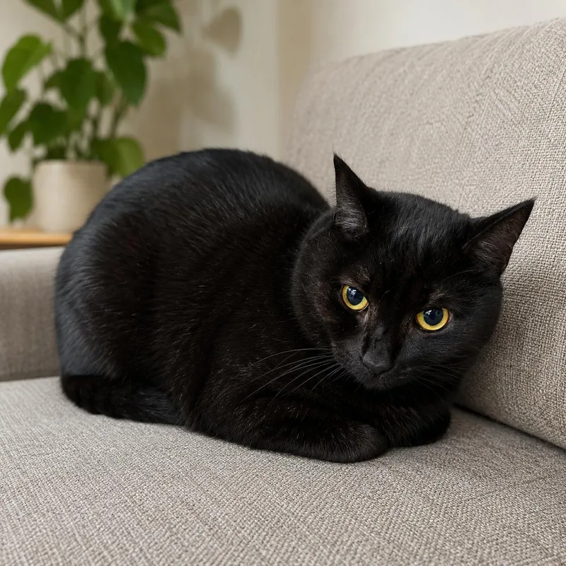 An adult large-sized male Black Domestic Short Hair cat named Redfield for adoption in Dallas, TX
