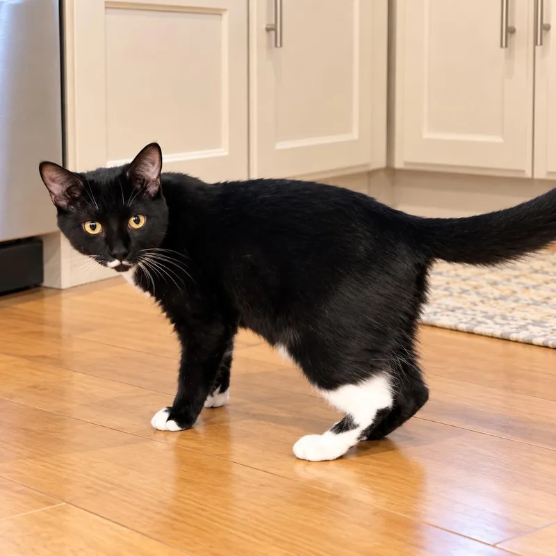 A baby medium-sized male Domestic Short Hair cat named Huxley for adoption in Long Beach, WA