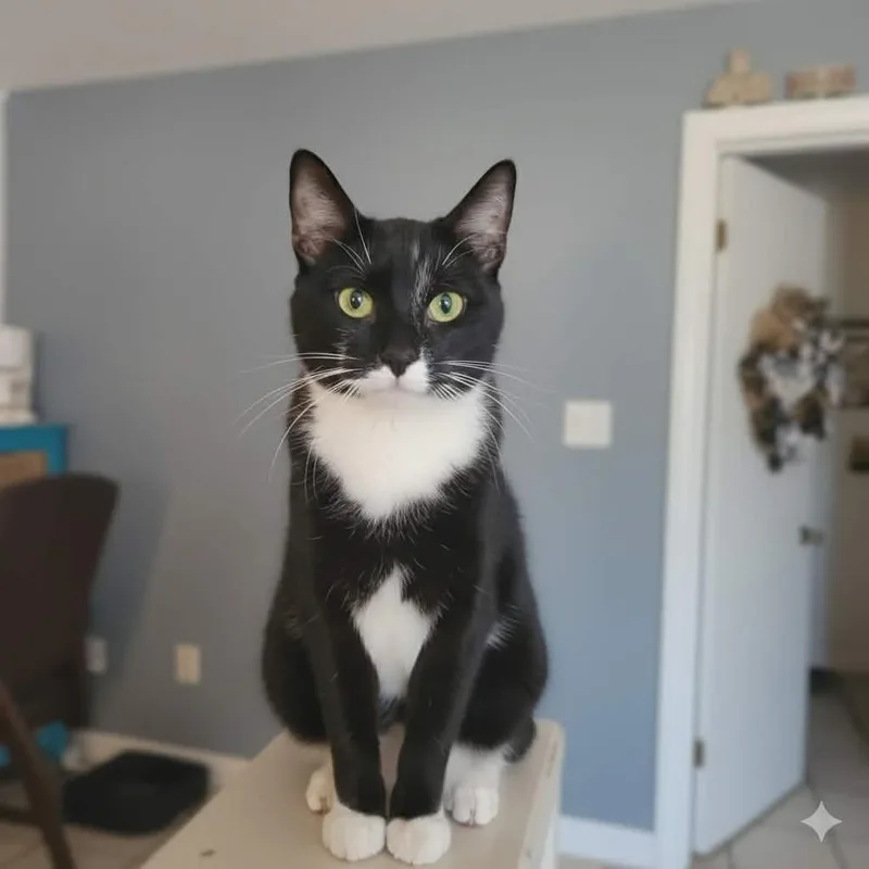 A young medium-sized female Domestic Short Hair cat named Bonsai for adoption in Wheaton, IL