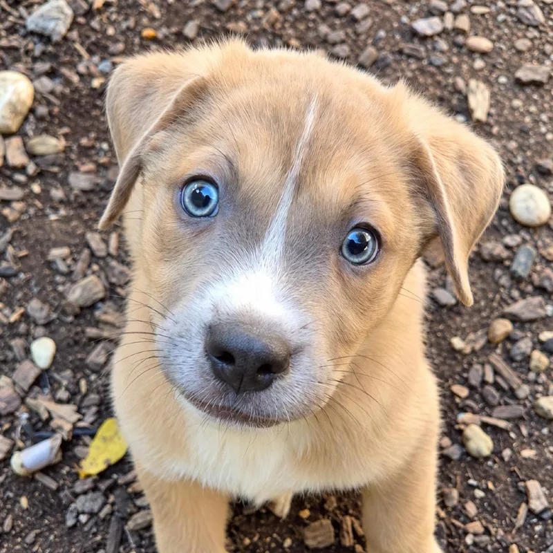A baby small-sized male Australian Shepherd dog named Butterball for adoption in Mundelein, IL