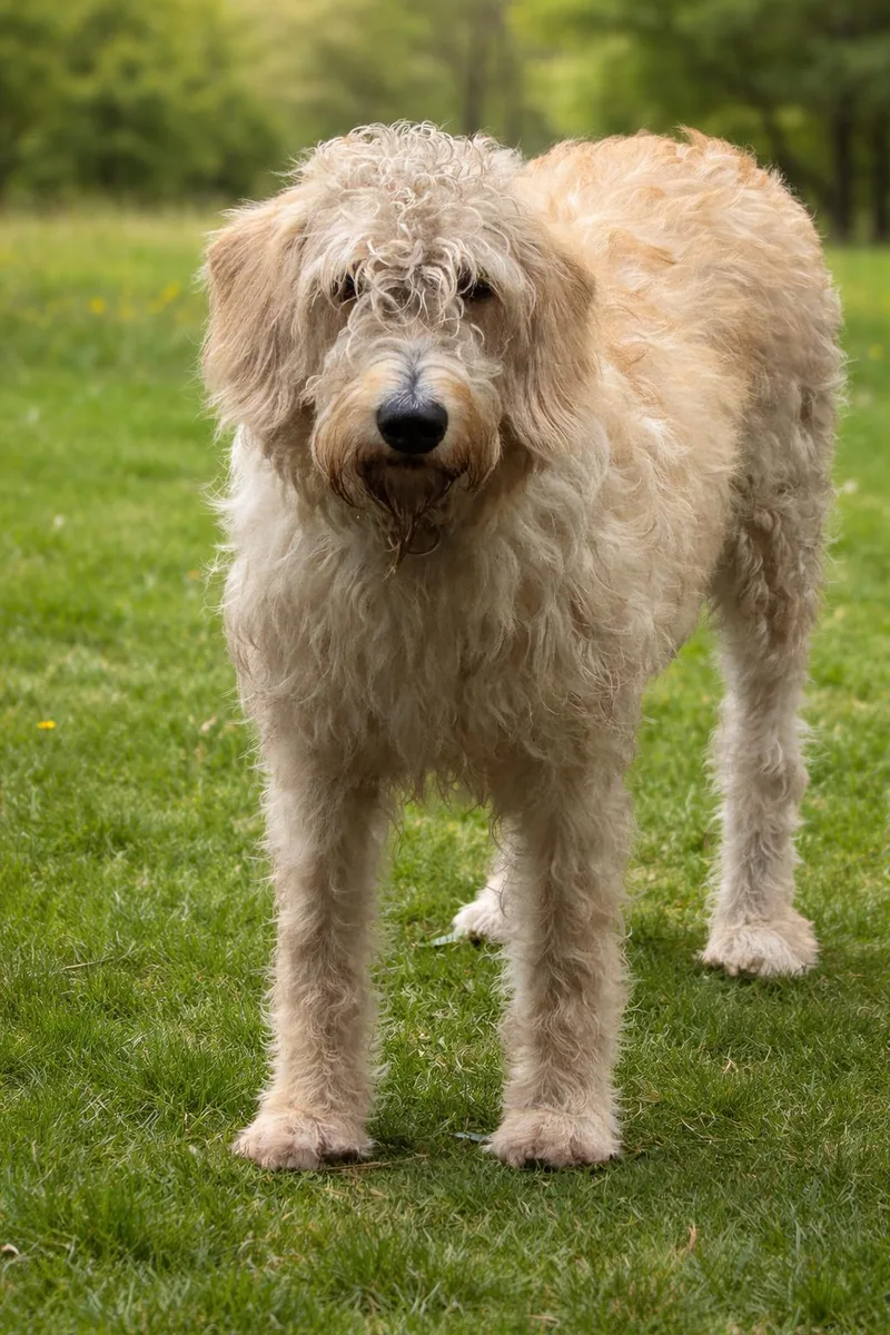 A young medium-sized male Standard Poodle dog named Poseidon for adoption in Valrico, FL