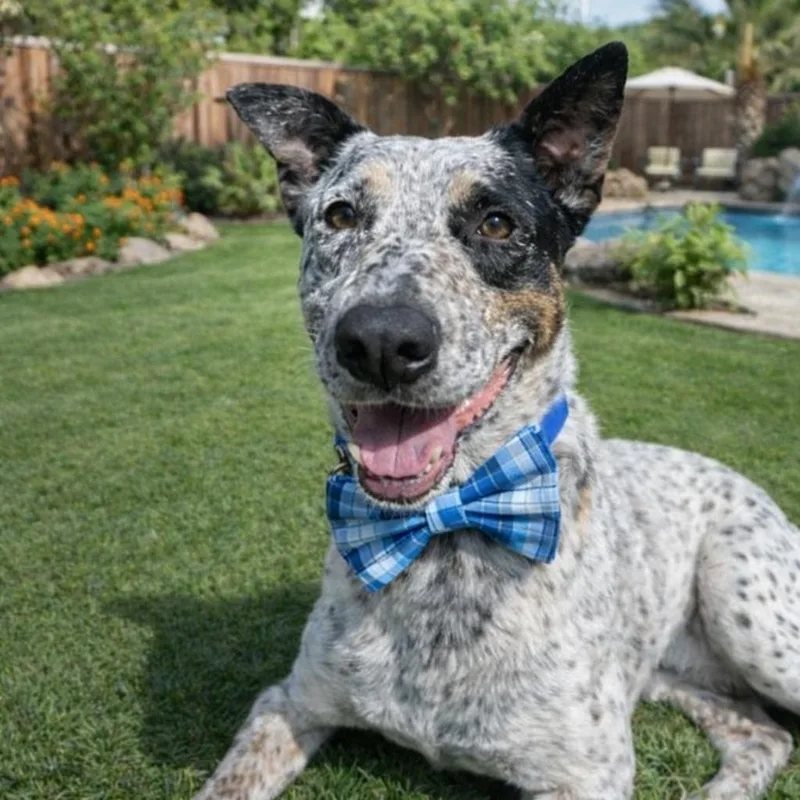 An adult medium-sized male Australian Cattle Dog / Blue Heeler dog named Frijol for adoption in Allen, TX