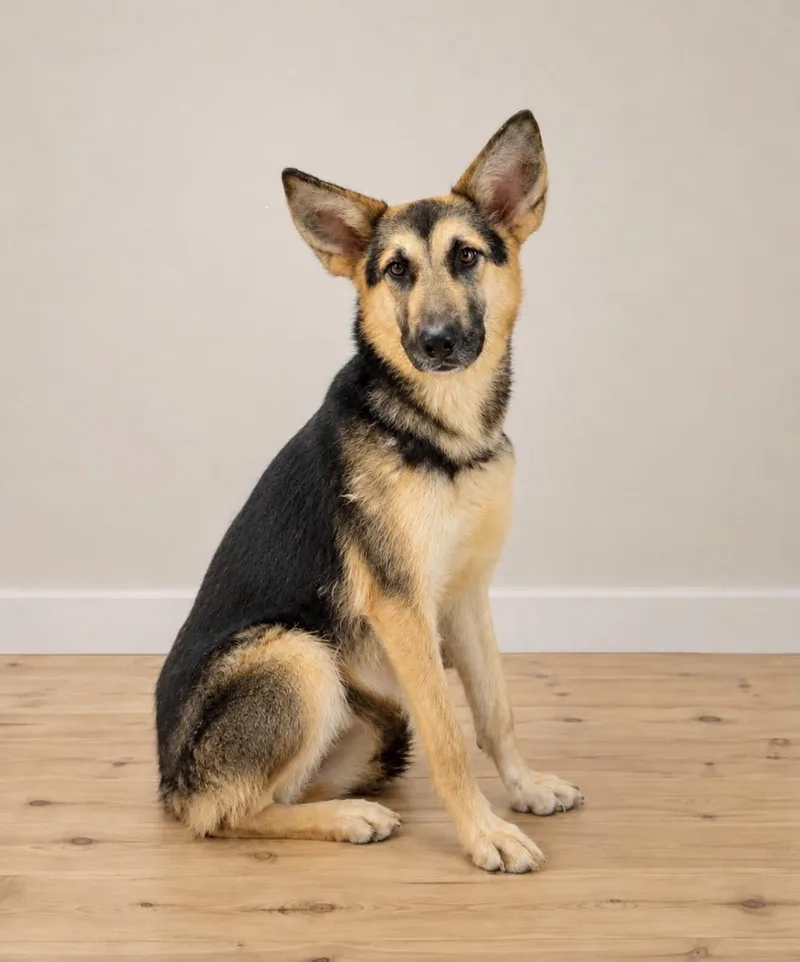 A young large-sized female Black German Shepherd Dog dog named Georgette for adoption in Georgetown, OH
