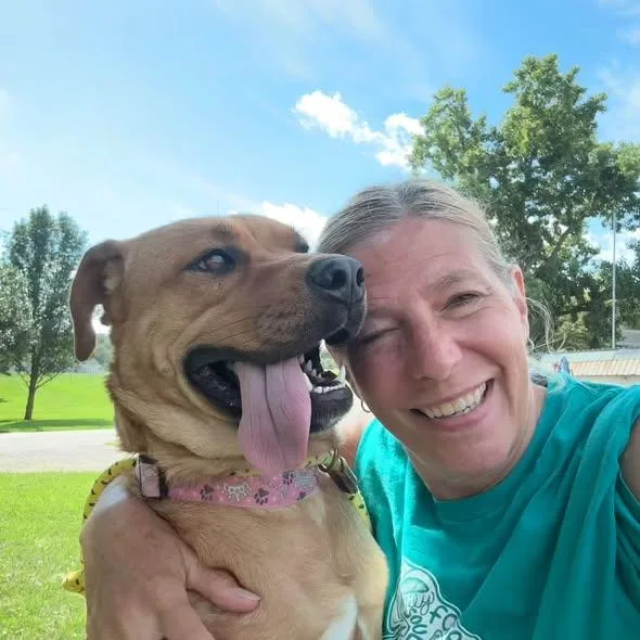 An adult medium-sized female Terrier dog named Reeba for adoption in Lake Odessa, MI