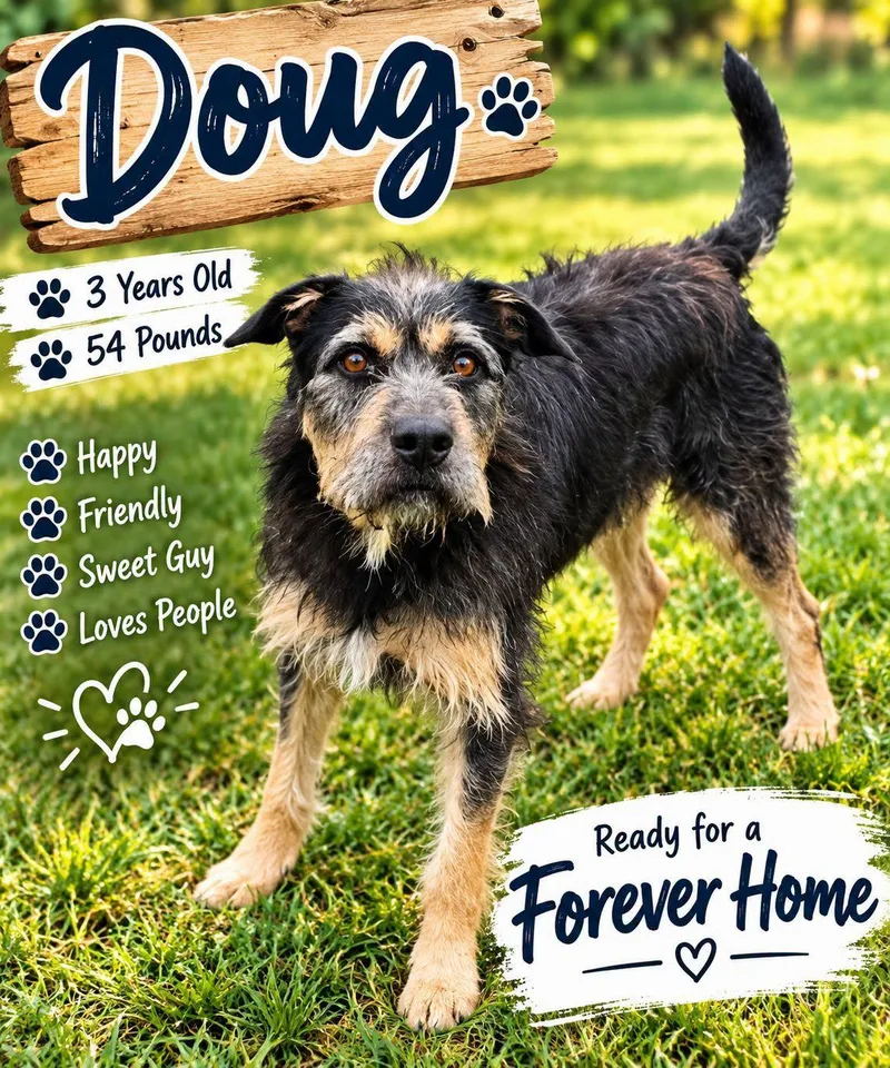 A young medium-sized male Welsh Terrier dog named Doug for adoption in Fort Worth, TX